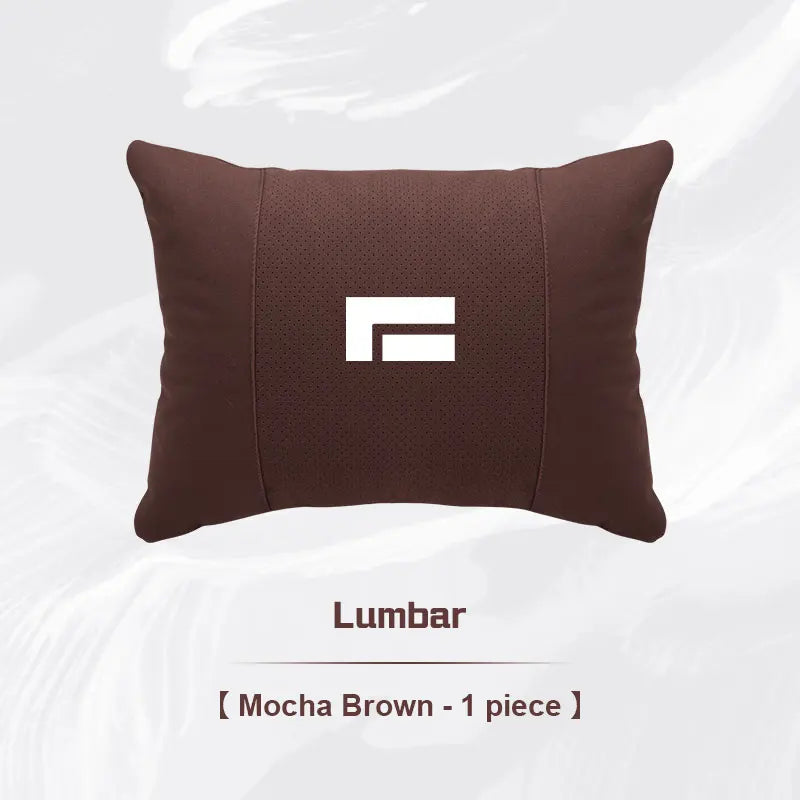 ROX 01 — Suede Neck Headrest & Lumbar Support Cushion Set