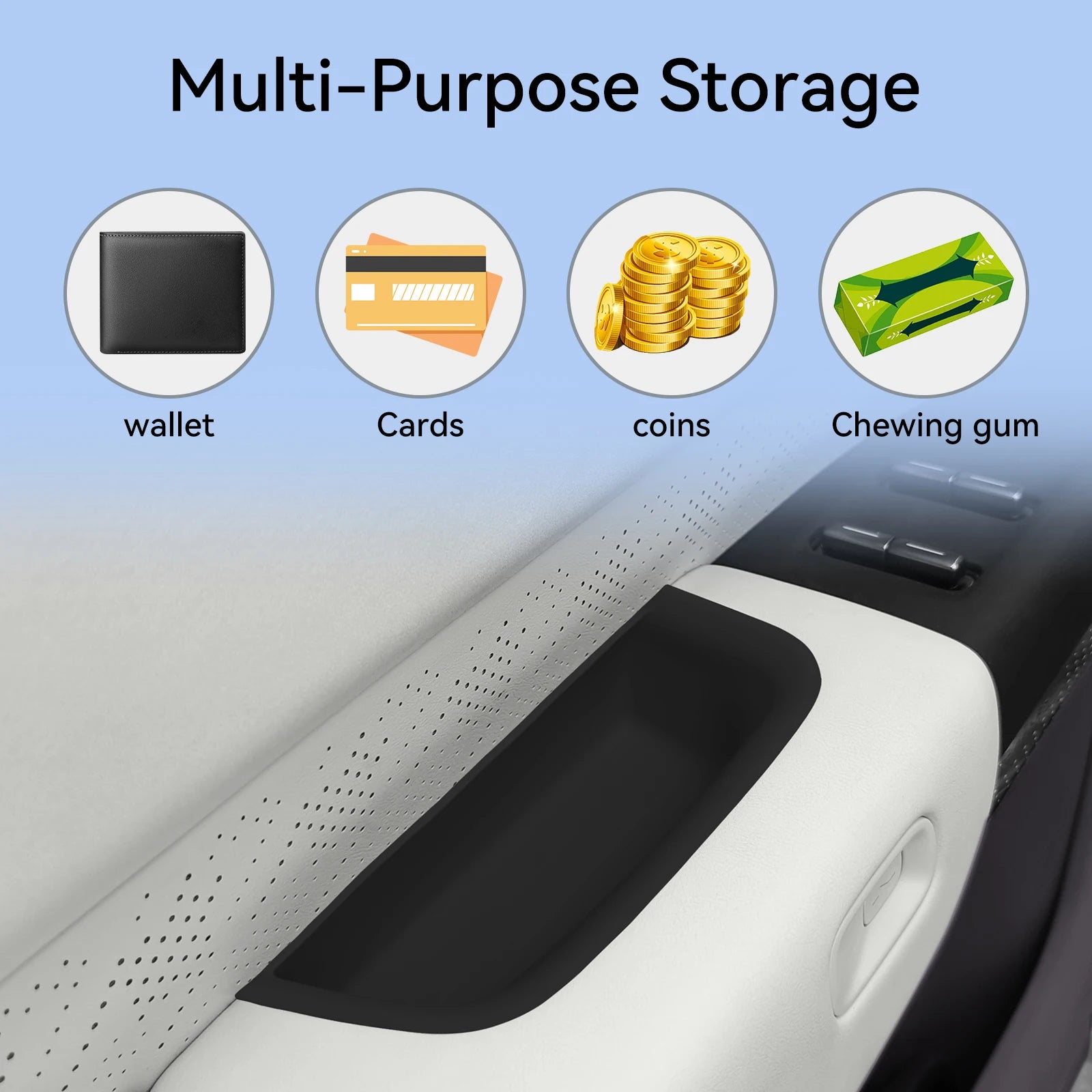 Zeekr 7X — Silicone Door Handle Storage Tray & Anti-Dirt Organiser Set, 4PCS (2024–2026)