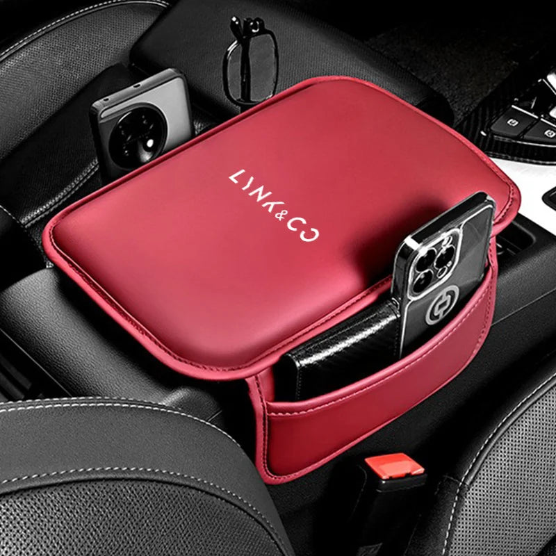 Lynk & Co — PU Leather Armrest Box Pad & Storage Pocket (01 / 02 / 03 / 05 / 06 / 07 / 08 / 09 / 900 EM-P)