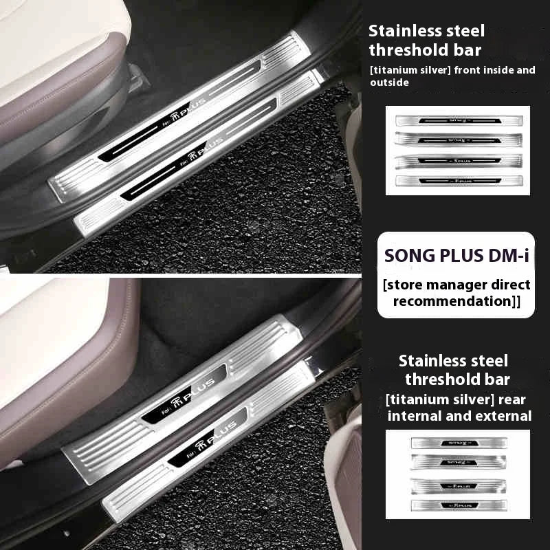 BYD Song Plus DMI / Seal U / Sealion 6 — Stainless Steel Door Threshold & Welcome Pedal Strips