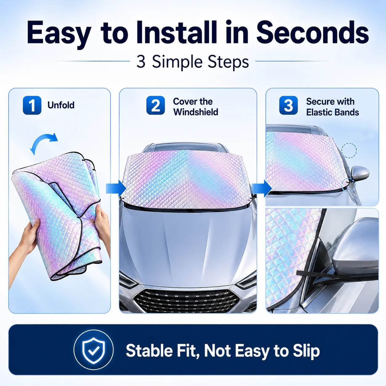 Universal Windshield & Sunroof Cover — All-Weather UV, Heat, Snow & Frost Protection