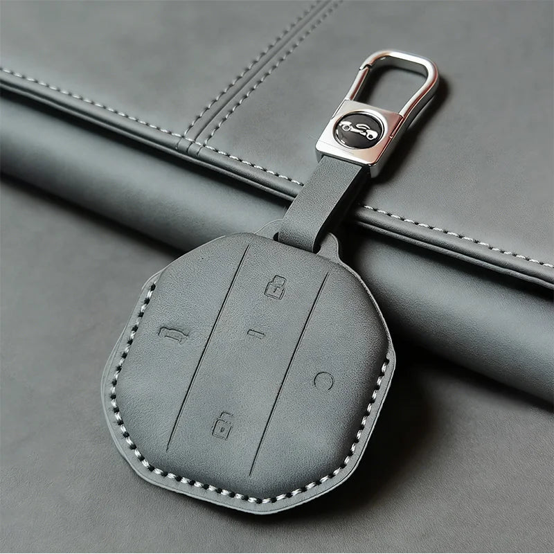 Jetour T1 / T2 / Freedom / Shanhai — Luxury PU Leather Key Fob Case & Keychain (2024–2026)