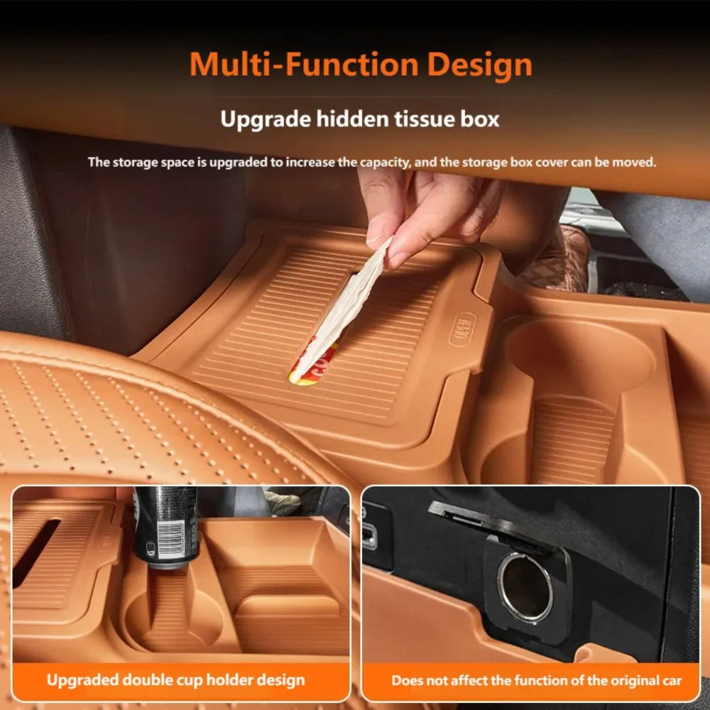 BYD Leopard Ti7 / Titanium 7 — Centre Console Lower Storage Organiser Tray with Cup Holder Mat (2025–2026)