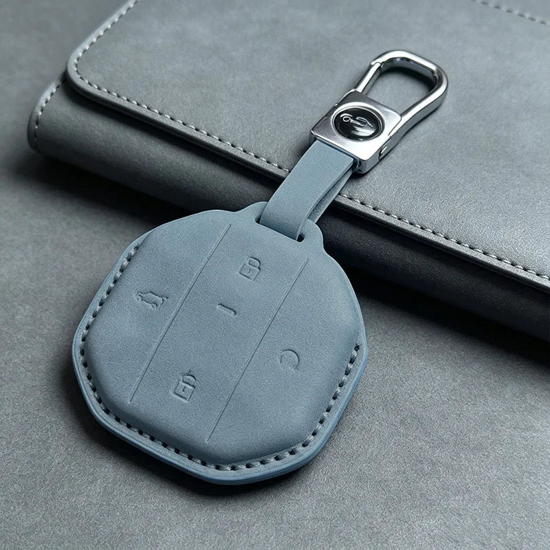 Jetour T1 / T2 / Freedom / Shanhai — Luxury PU Leather Key Fob Case & Keychain (2024–2026)