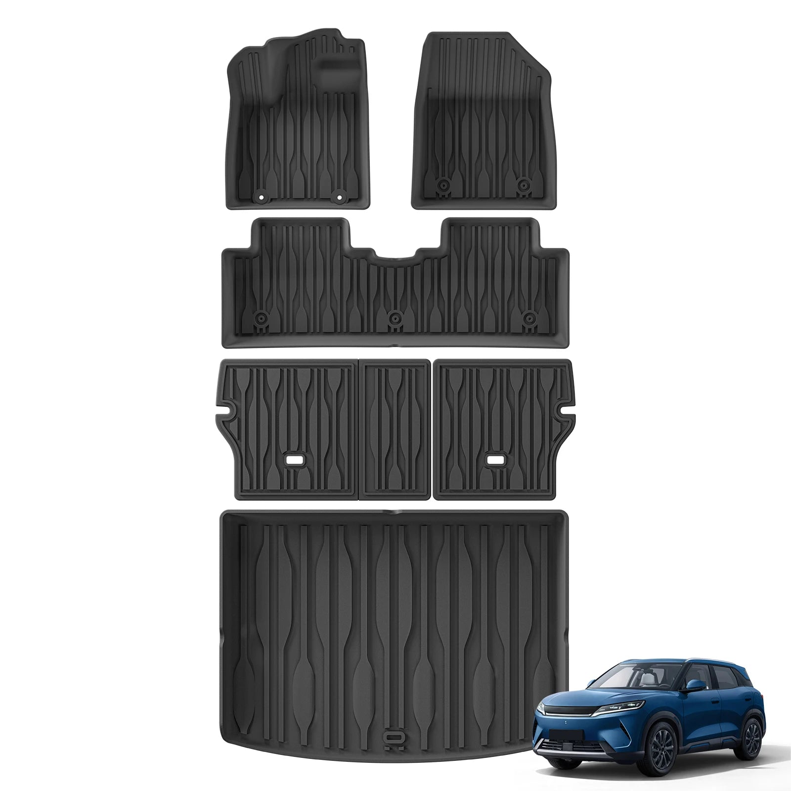 BYD Atto 2 EV / Yuan UP — 3D TPE Floor Mats & Cargo Trunk Pad (2025–2026)