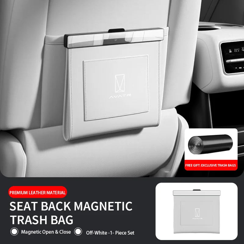 Avatr 06 / 07 / 11 / 12 — PU Leather Magnetic Seat Back Rubbish Bin