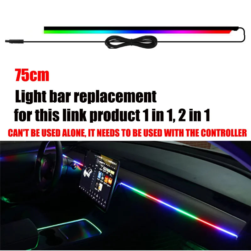 KEVANLY RGB Symphony Ambient LED Light Strip — App-Controlled Interior Atmosphere Lighting (USB, 12V)