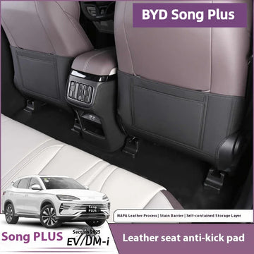 BYD Song Plus DMI / Seal U / Sealion 6 — Leather Rear Seat Anti-Kick Mat & Protector