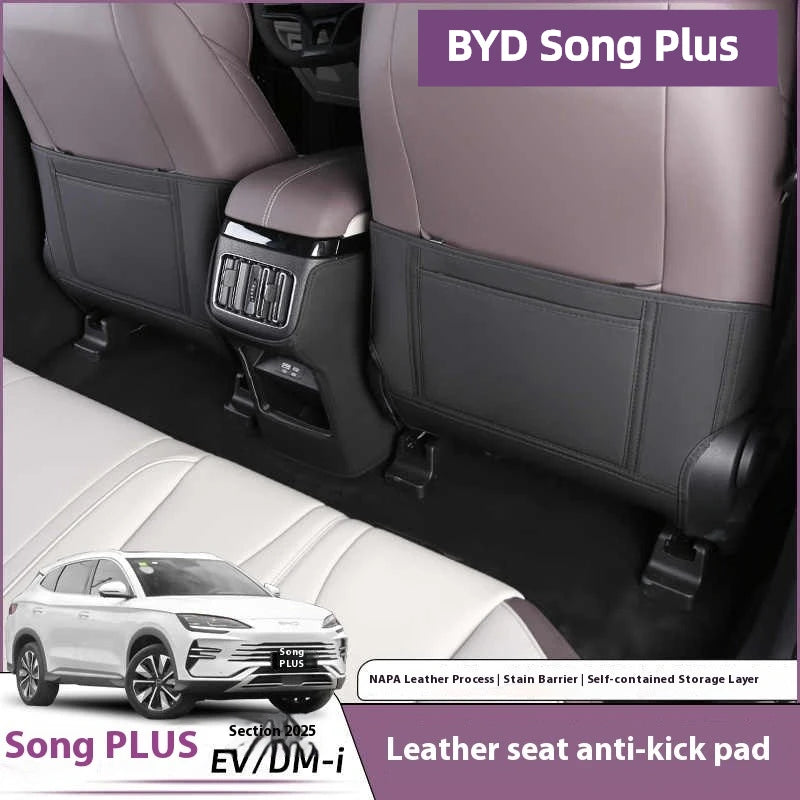 BYD Song Plus DMI / Seal U / Sealion 6 — Leather Rear Seat Anti-Kick Mat & Protector