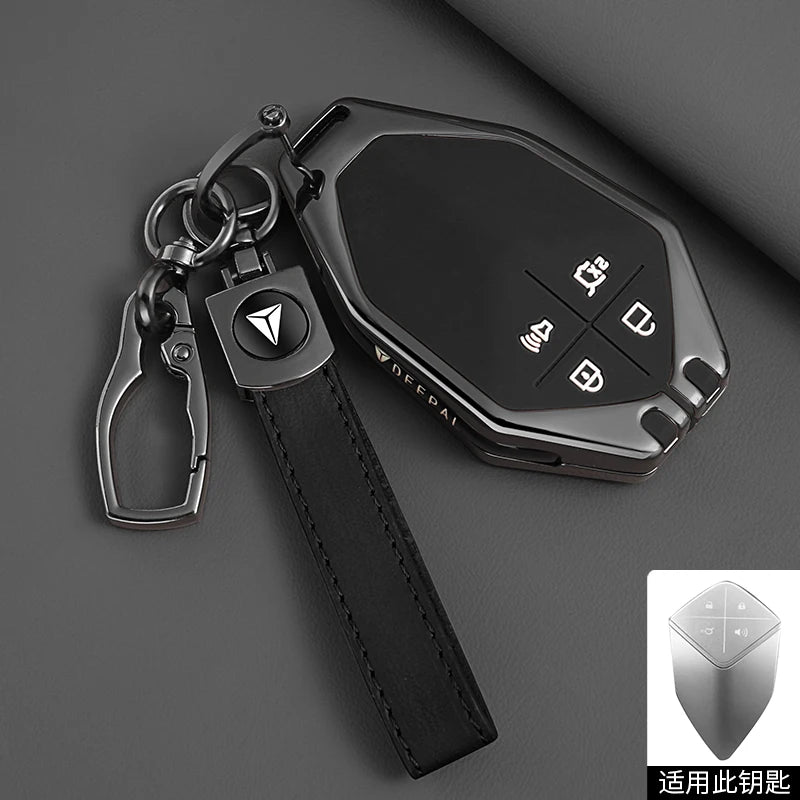 DEEPAL S05 / S07 Extended Range / G318 — Zinc Alloy & Leather Key Fob Case & Keychain (2023–2025)