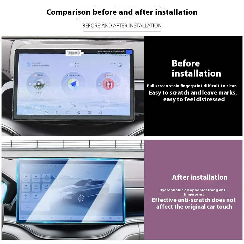 BYD Song Plus DMI / Seal U / Sealion 6 — Tempered Glass Navigation & Dashboard Screen Protector with Blue Light Filter