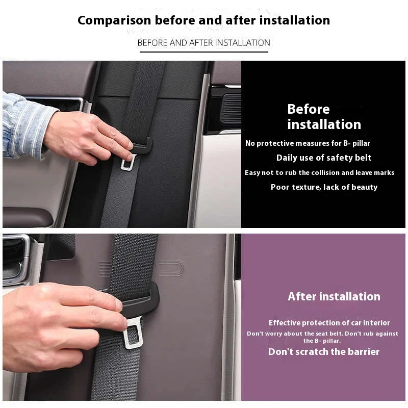 BYD Song Plus DMI / Seal U / Sealion 6 — Leather B-Pillar Scratch Protector & Seat Belt Buckle Guard