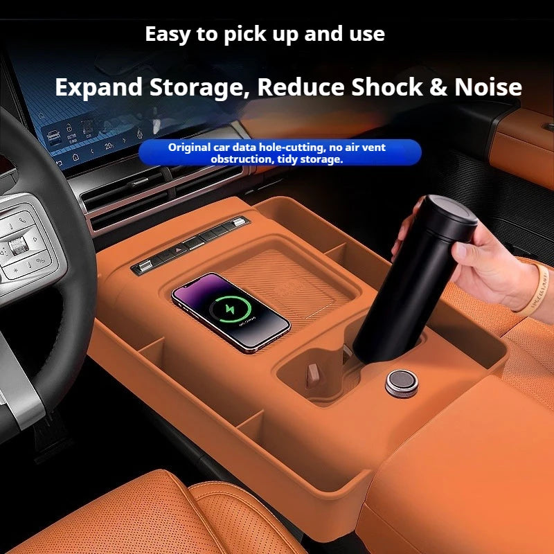 BYD Leopard Ti7 / Titanium 7 — Silicone Central Control Wireless Charging Pad, Cup Holder & Gear Protection Set