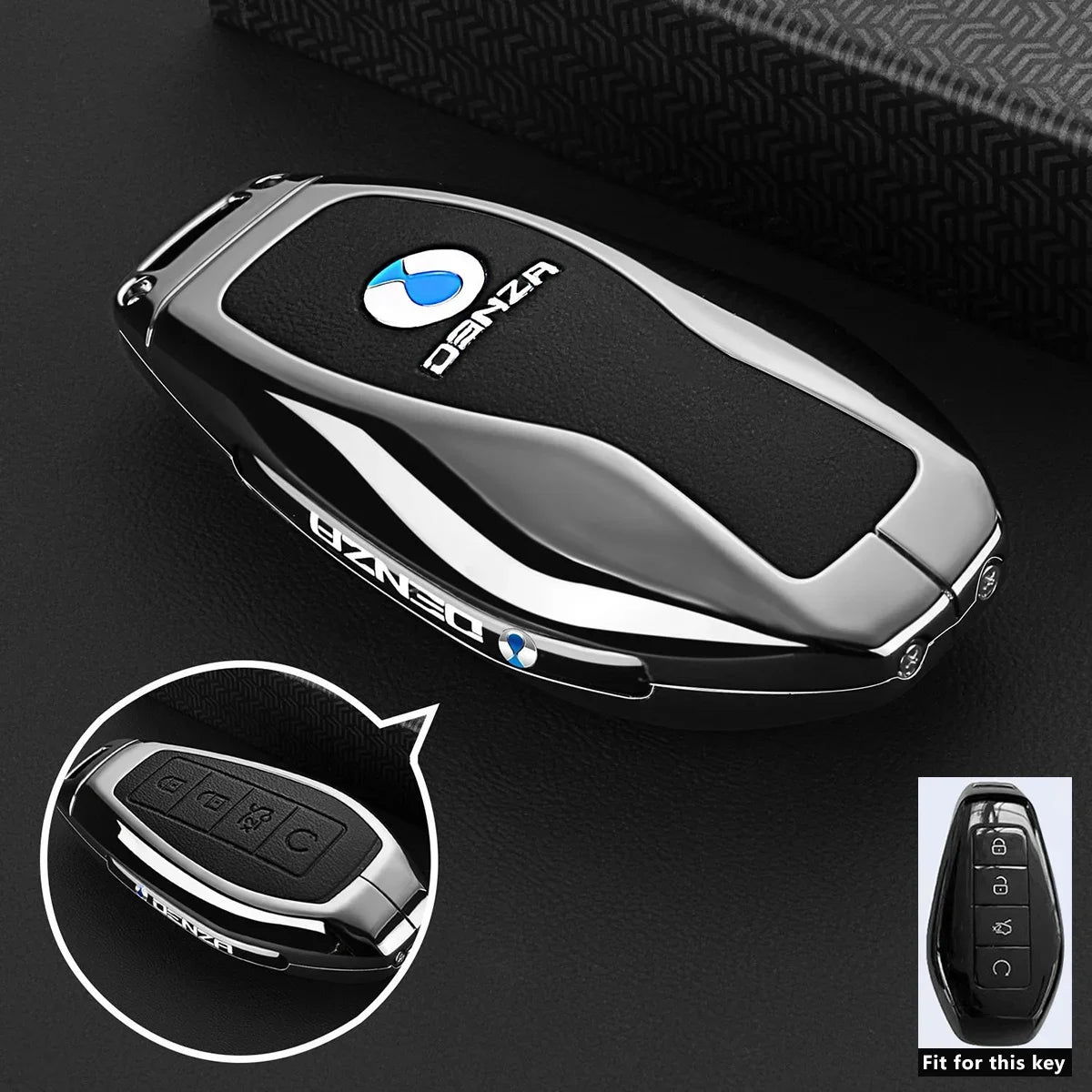 Denza B5 / B8 — Zinc Alloy Smart Key Fob Case & Keychain (2025–2026)