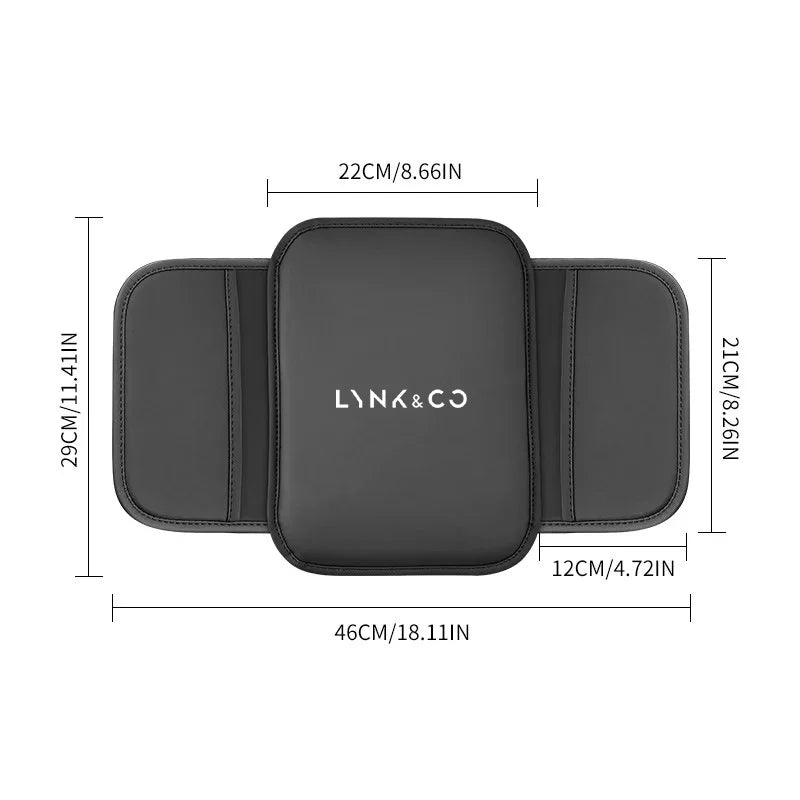 Lynk & Co — PU Leather Armrest Box Pad & Storage Pocket (01 / 02 / 03 / 05 / 06 / 07 / 08 / 09 / 900 EM-P)