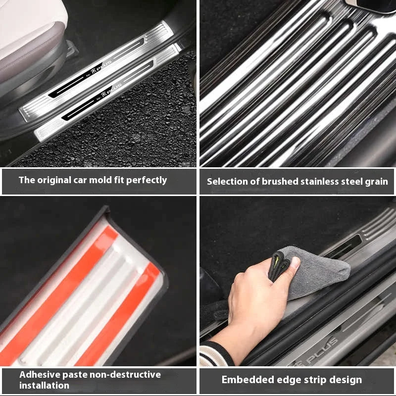 BYD Song Plus DMI / Seal U / Sealion 6 — Stainless Steel Door Threshold & Welcome Pedal Strips