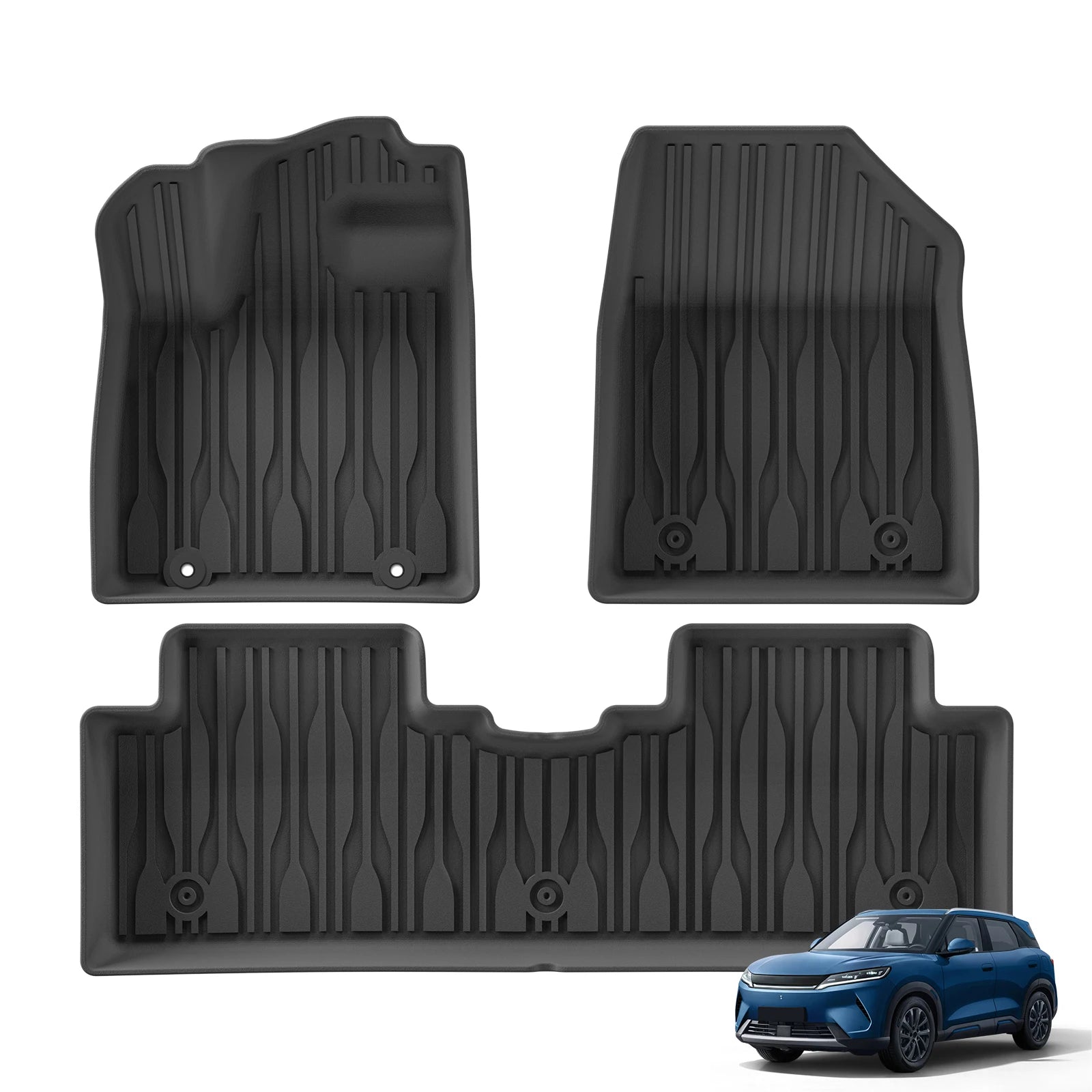 BYD Atto 2 EV / Yuan UP — 3D TPE Floor Mats & Cargo Trunk Pad (2025–2026)