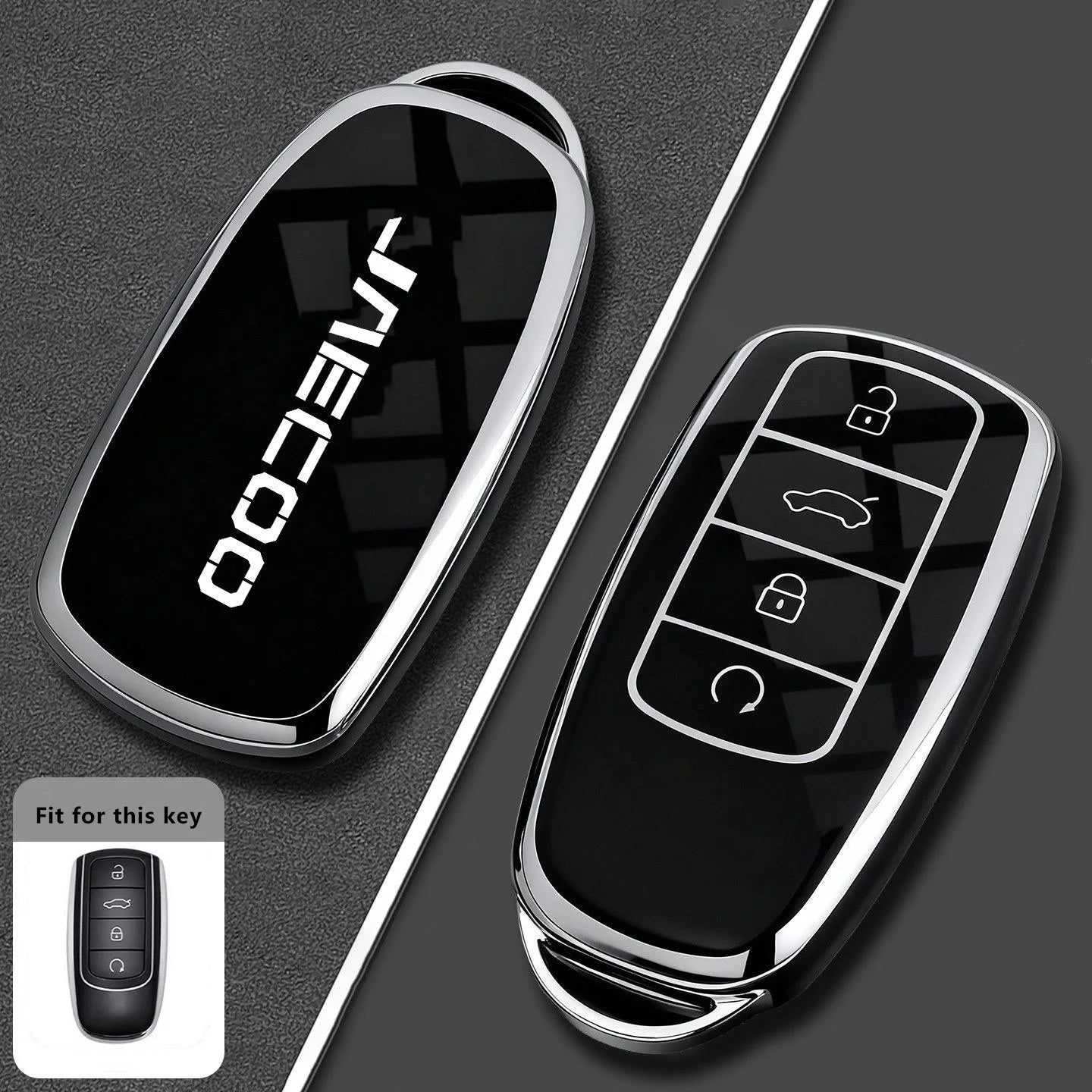 Jaecoo J5 EV / J7 / J7 PHEV / J8 — TPU Key Fob Case & Keychain Cover (2025–2026)