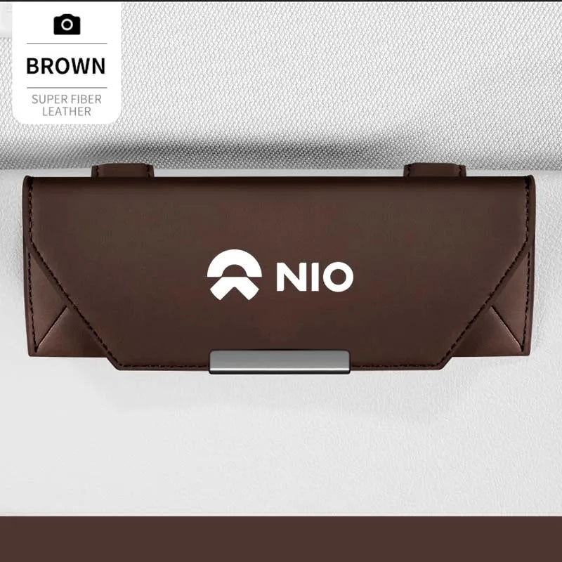 NIO Full Range — Napa Leather Magnetic Visor Sunglasses Holder & Clip