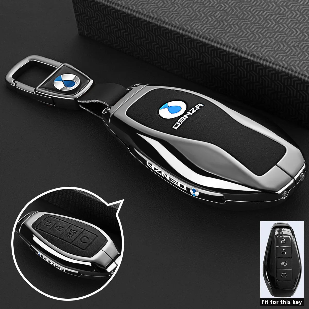 Denza B5 / B8 — Zinc Alloy Smart Key Fob Case & Keychain (2025–2026)