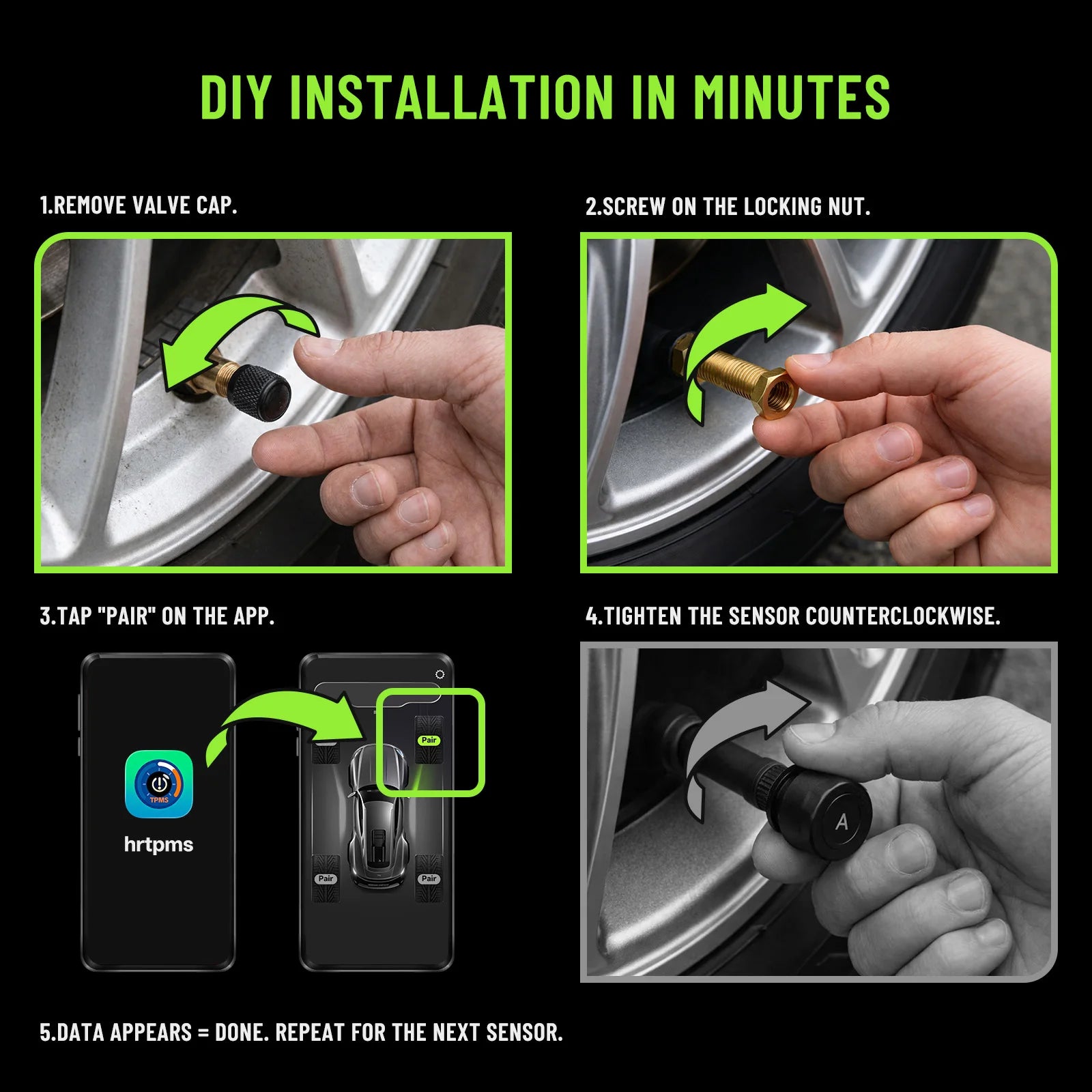 Neelyke Bluetooth Tyre Pressure Monitoring System (TPMS) — App-Based Real-Time Pressure & Temperature Alerts (T05-04)
