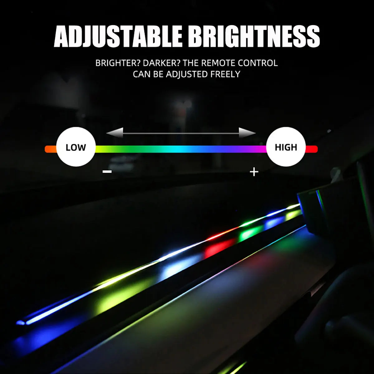 KEVANLY RGB Symphony Ambient LED Light Strip — App-Controlled Interior Atmosphere Lighting (USB, 12V)