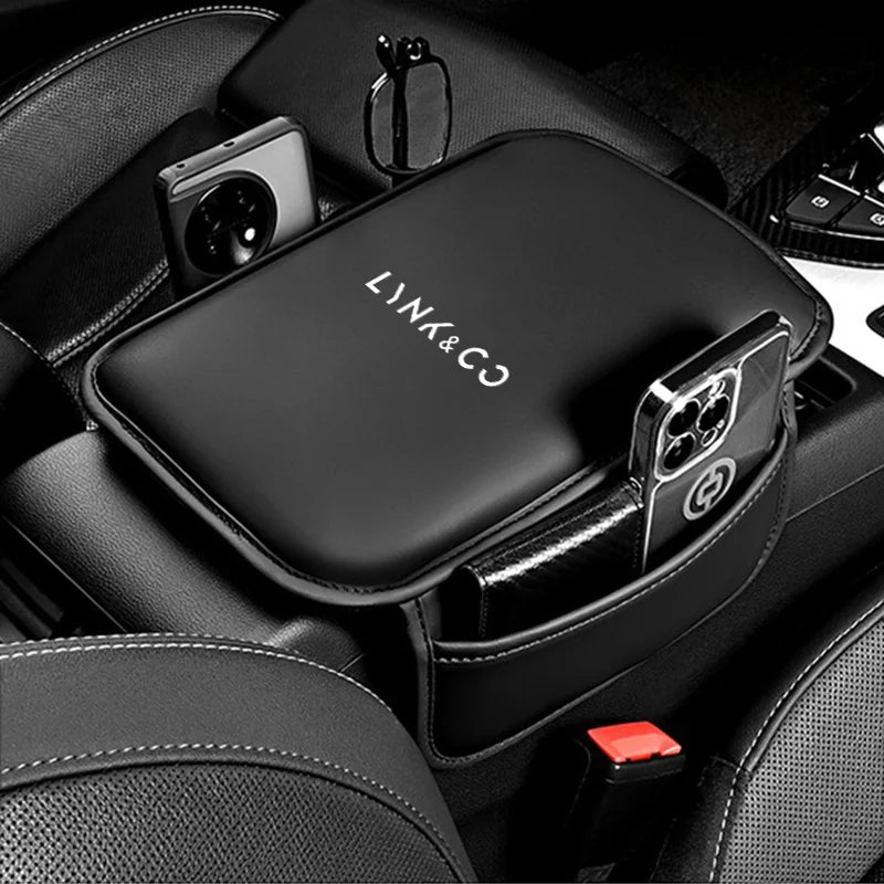Lynk & Co — PU Leather Armrest Box Pad & Storage Pocket (01 / 02 / 03 / 05 / 06 / 07 / 08 / 09 / 900 EM-P)