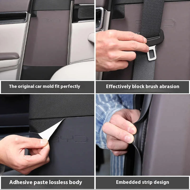 BYD Song Plus DMI / Seal U / Sealion 6 — Leather B-Pillar Scratch Protector & Seat Belt Buckle Guard