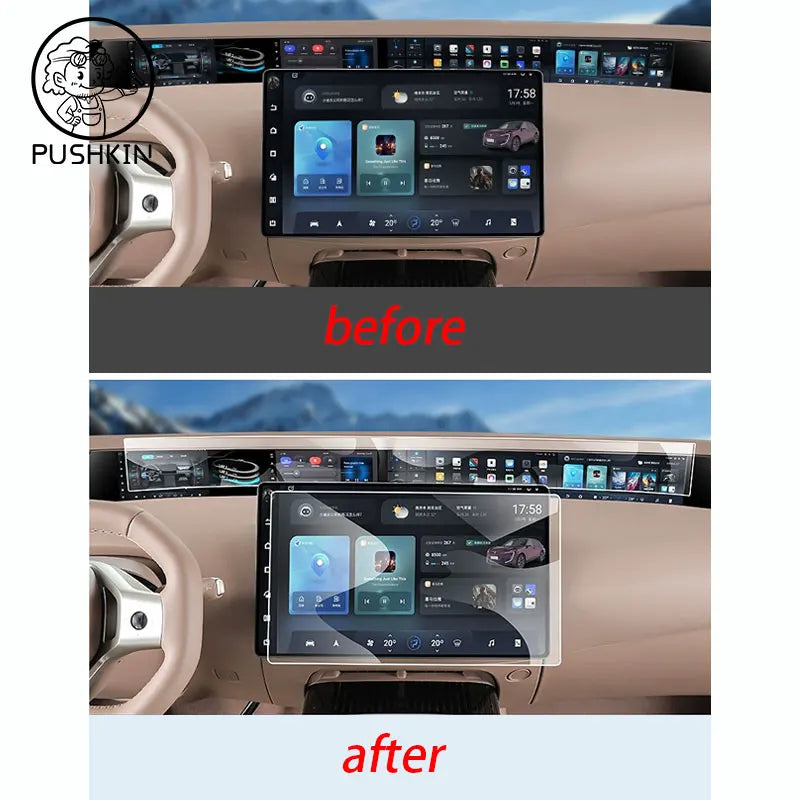 For Changan AVATAR 07 Car Navigation Central Console Tempered Glass Touch Screen Protective Film Garnish Cover