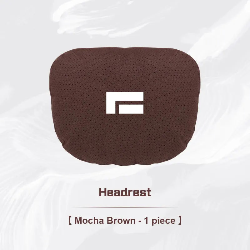ROX 01 — Suede Neck Headrest & Lumbar Support Cushion Set