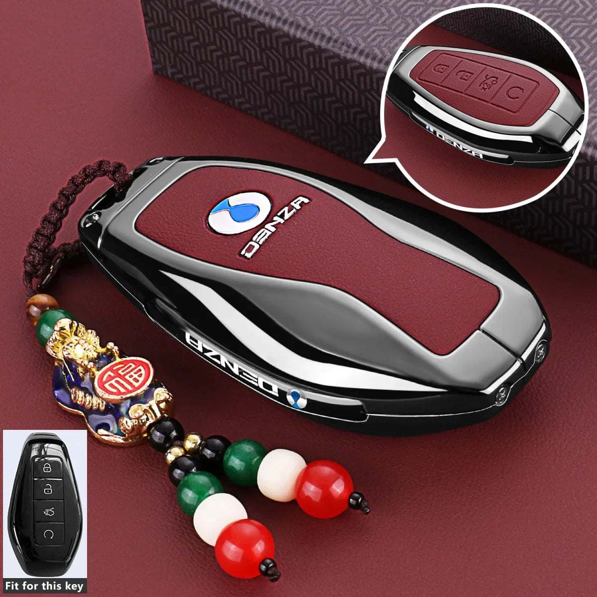 Denza B5 / B8 — Zinc Alloy Smart Key Fob Case & Keychain (2025–2026)
