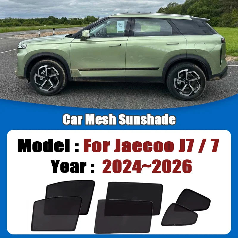 Jaecoo J7 — Magnetic Mesh Window Sunshades & Privacy Curtains (2024–2026)