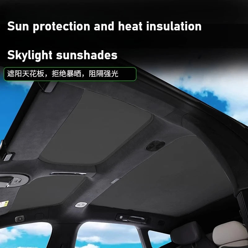 Avatr 12 — Suede Deerskin Velvet Roof & Rear Sunroof Sunshade (2023–2026)