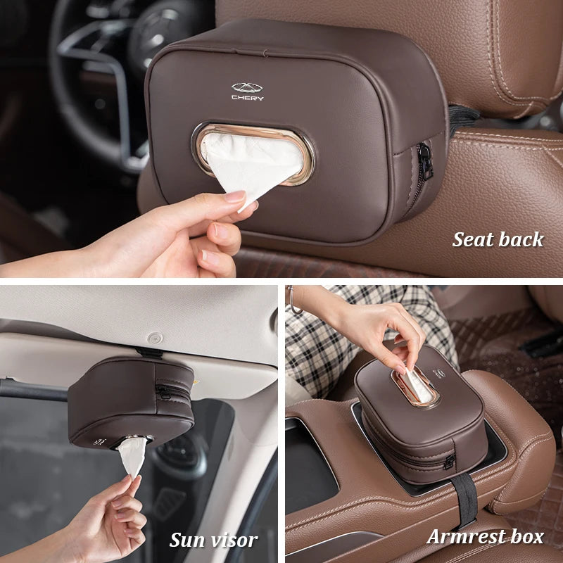 Premium Microfiber Leather Tissue Box for Chery Jaecoo J7 & J8