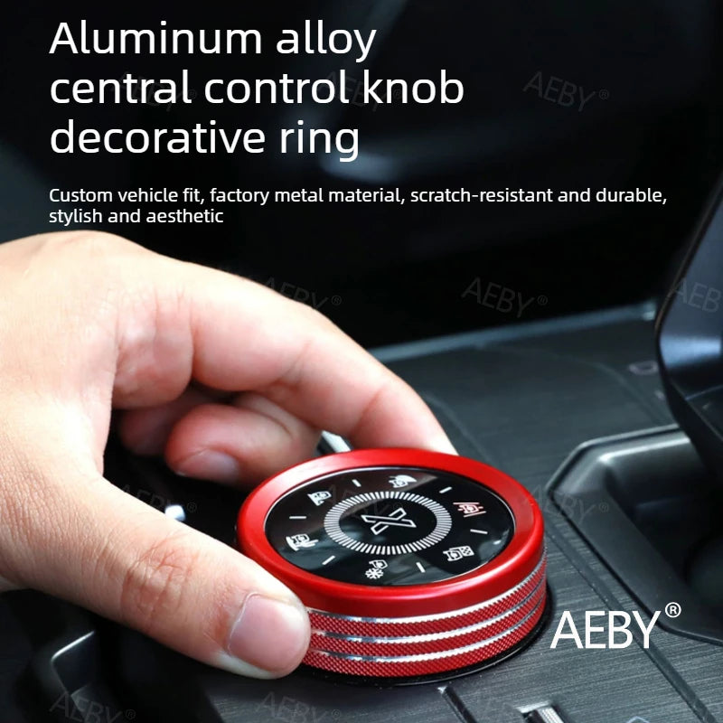 Jetour T2 — Aluminium Alloy Drive Mode Knob Trim Ring & Air Outlet Cover Kit