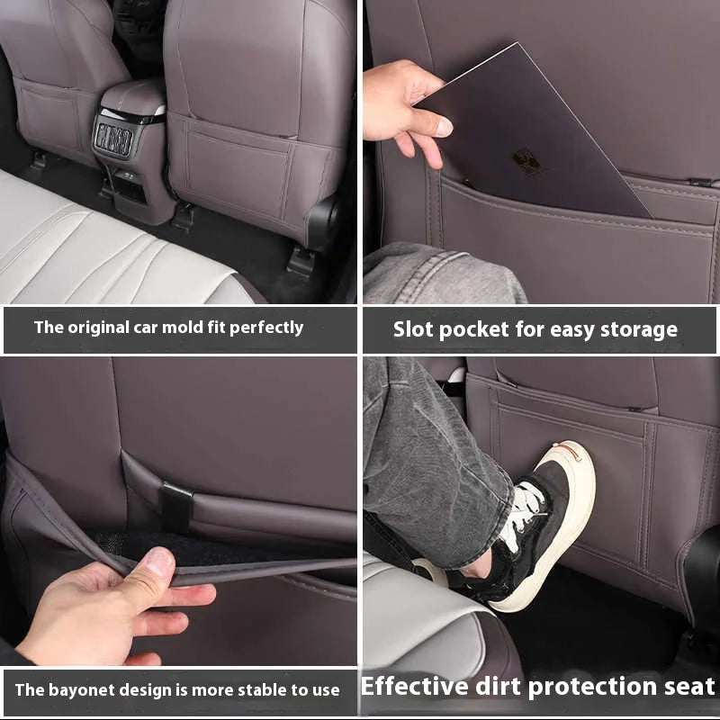 BYD Song Plus DMI / Seal U / Sealion 6 — Leather Rear Seat Anti-Kick Mat & Protector