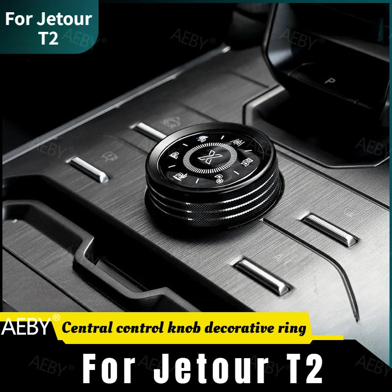 Jetour T2 — Aluminium Alloy Drive Mode Knob Trim Ring & Air Outlet Cover Kit