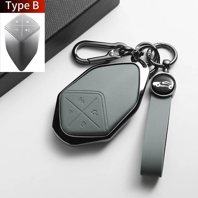 DEEPAL S05 / S07 / SL03 / L07 / G318 — Leather & Metal Smart Key Fob Case