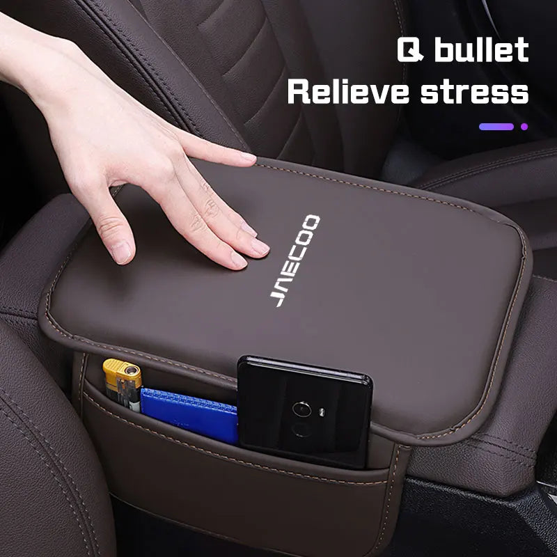 Jaecoo J7 / J8 / Chery Tiggo — PU Leather Armrest Console Cushion & Storage Pad