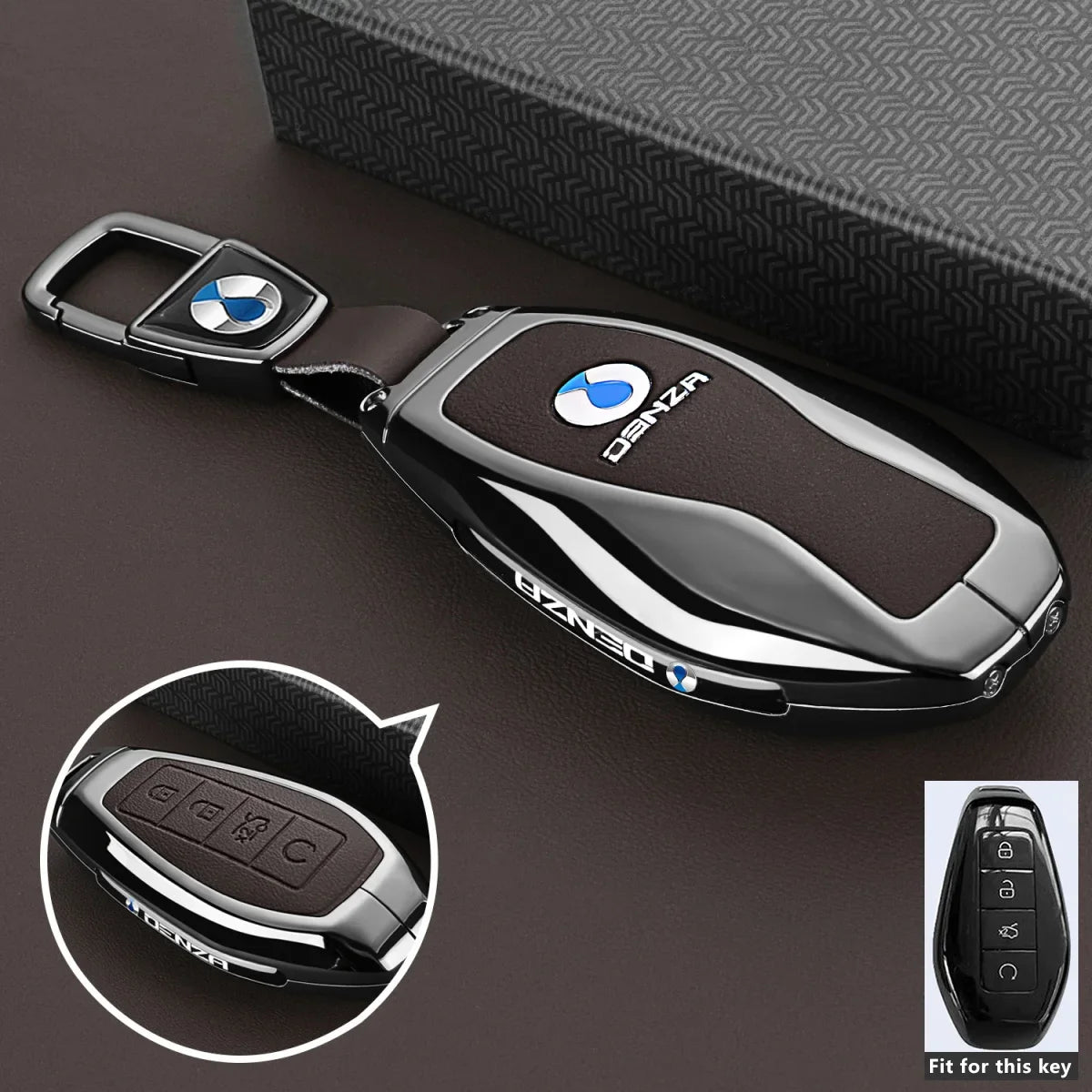 Denza B5 / B8 — Zinc Alloy Smart Key Fob Case & Keychain (2025–2026)