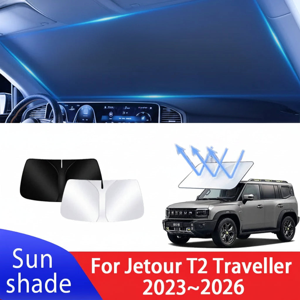 Car Sun Visor Front Windshield Sunshade – Heat Insulation | For Jetour Traveller / T2 (2023–2026)