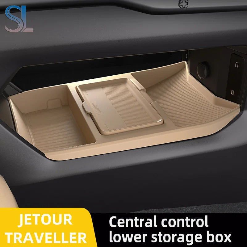 Jetour T2 Traveller — Silicone Hidden Armrest Storage Box & Cup Holder (2024–2025)