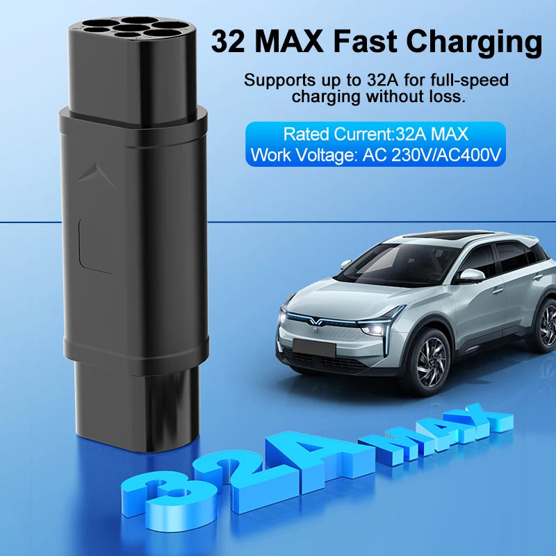 Type 2 to GBT EV Charging Adaptor — IEC 62196 to GB/T Chinese Standard | 32A 7.2KW