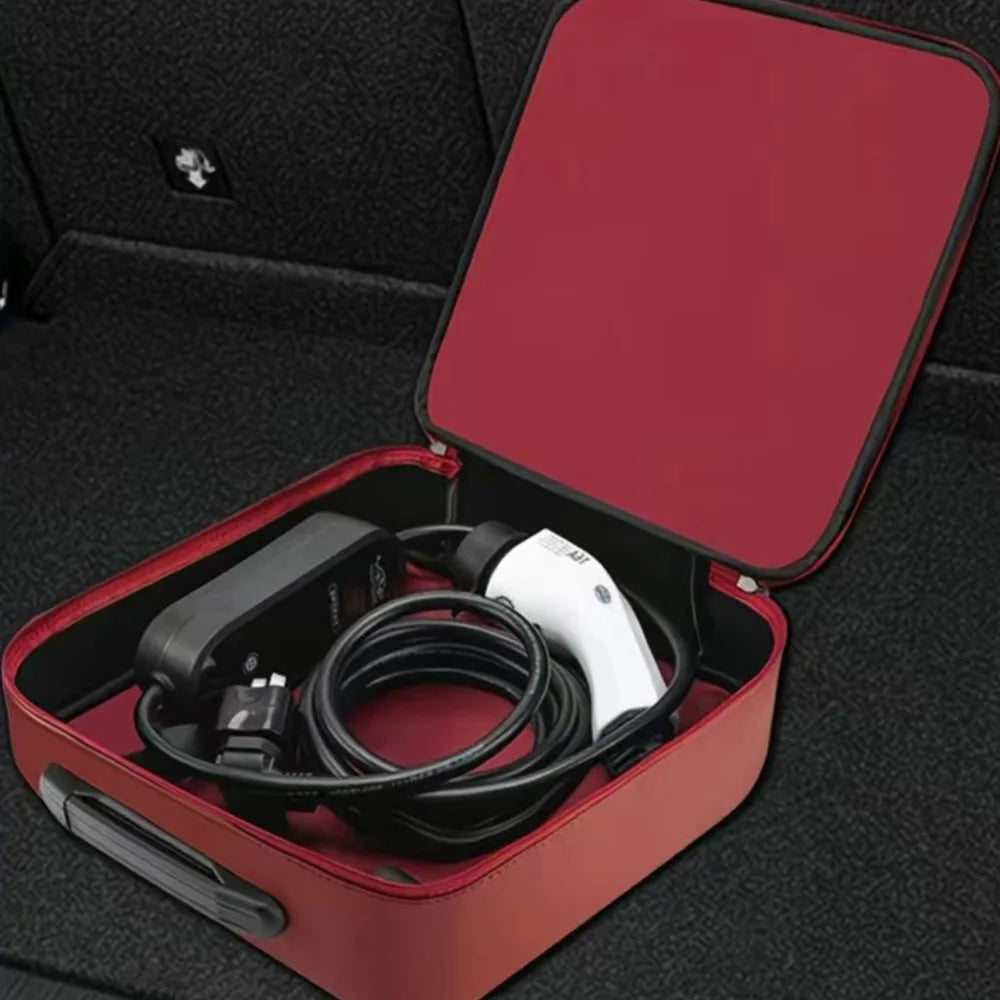 ROX ADAMAS — PU Leather EV Charging Cable & Gun Storage Bag (2026)