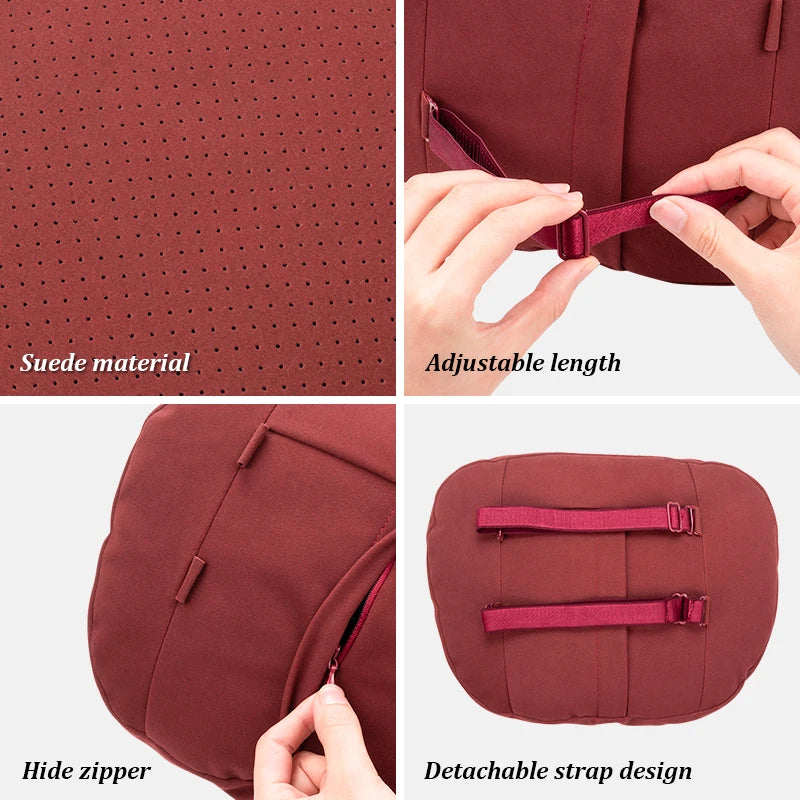 ROX 01 — Suede Neck Headrest & Lumbar Support Cushion Set