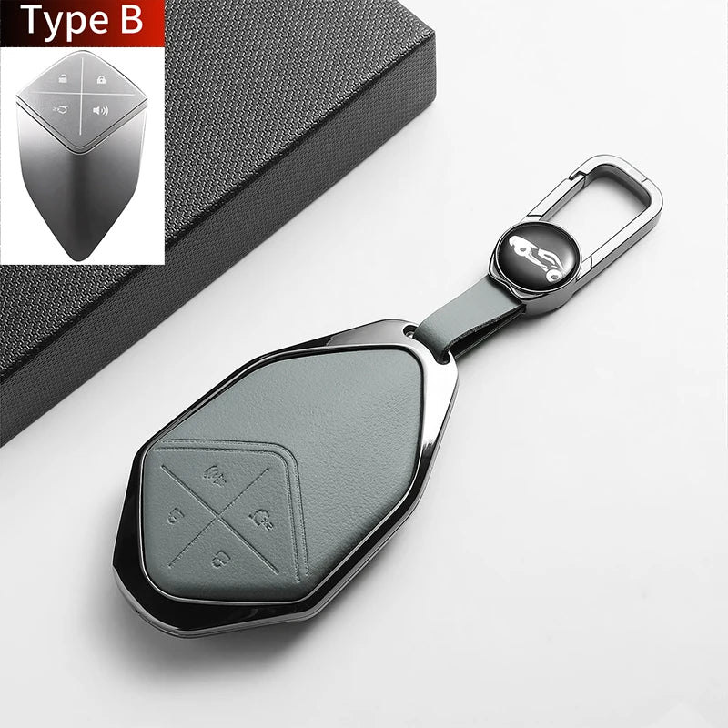 DEEPAL S05 / S07 / SL03 / L07 / G318 — Leather & Metal Smart Key Fob Case