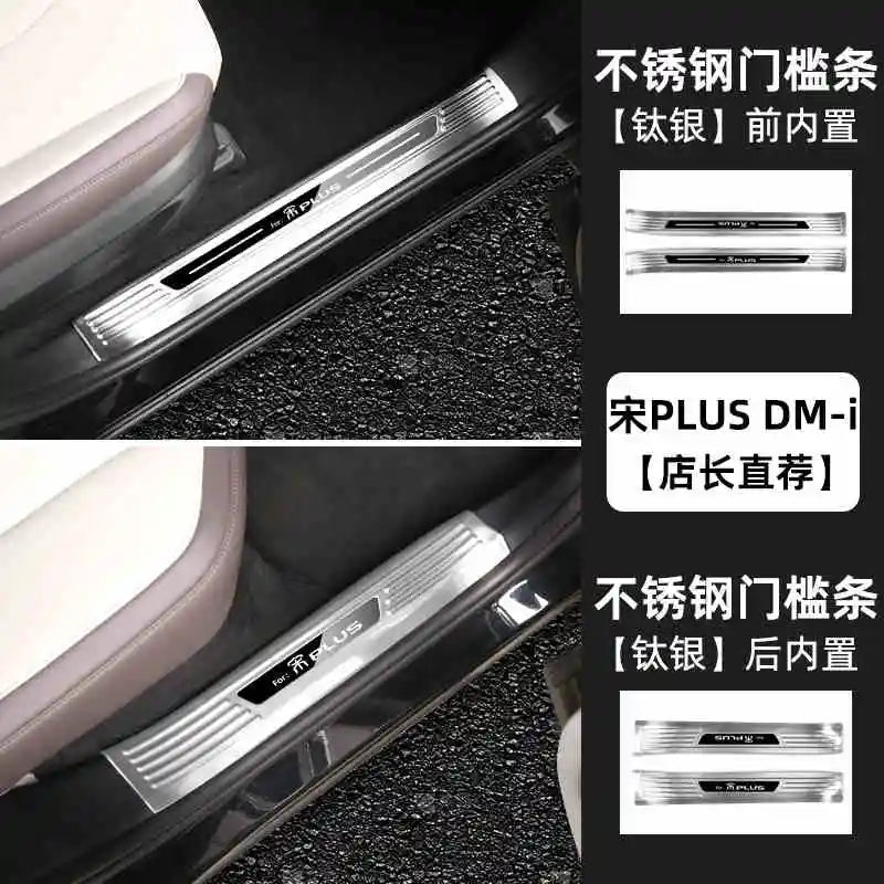 BYD Song Plus DMI / Seal U / Sealion 6 — Stainless Steel Door Threshold & Welcome Pedal Strips