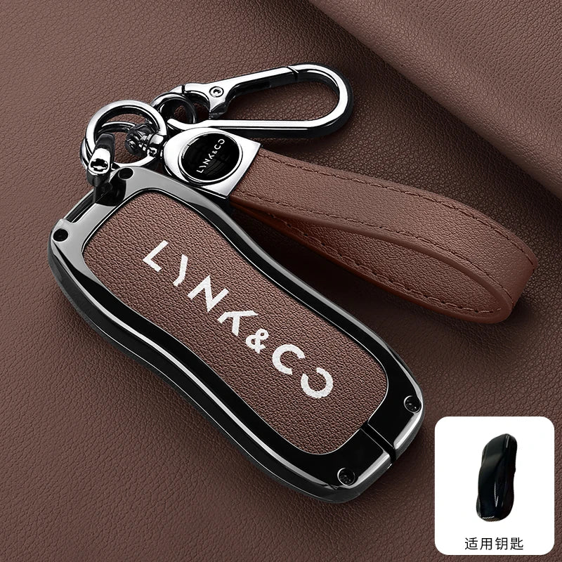 Lynk & Co Z10 / Z20 / 900 EM-P — Zinc Alloy & Leather Key Fob Case & Keychain