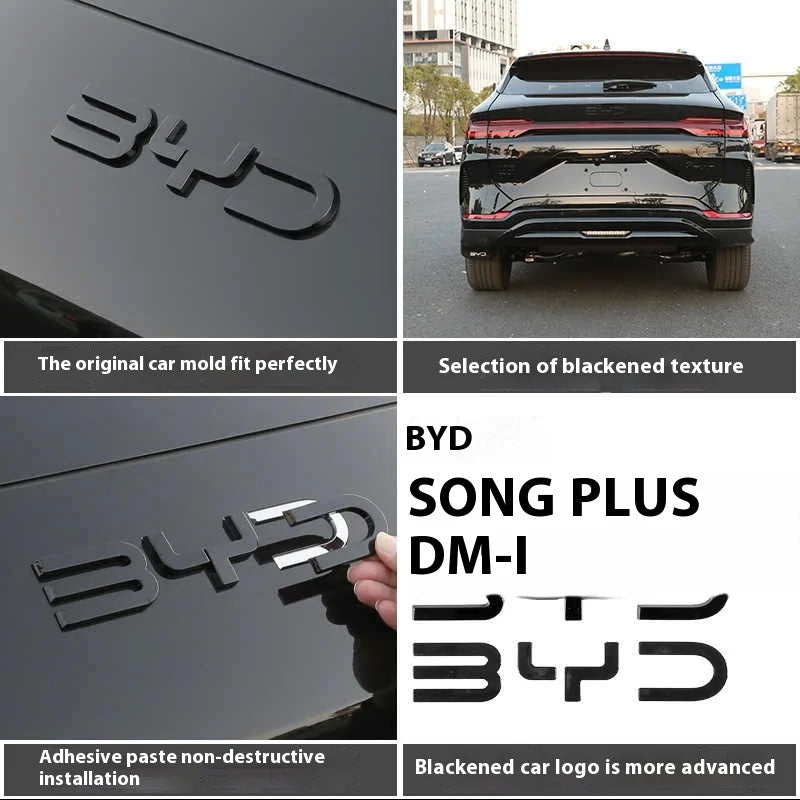 BYD Song Plus DMI / Seal U / Sealion 6 — Black Warrior Front & Rear Emblem Badge Cover
