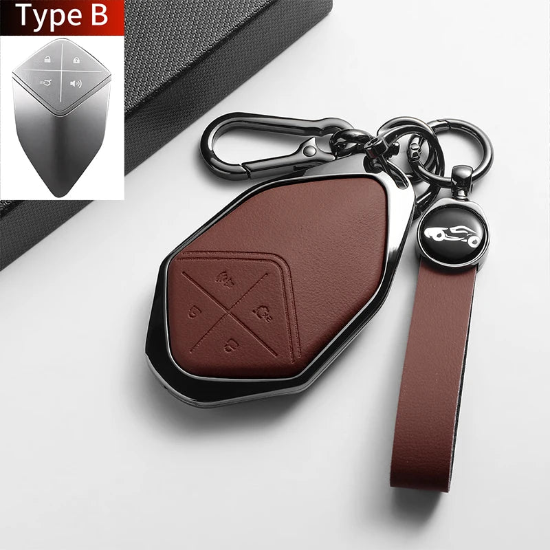 DEEPAL S05 / S07 / SL03 / L07 / G318 — Leather & Metal Smart Key Fob Case